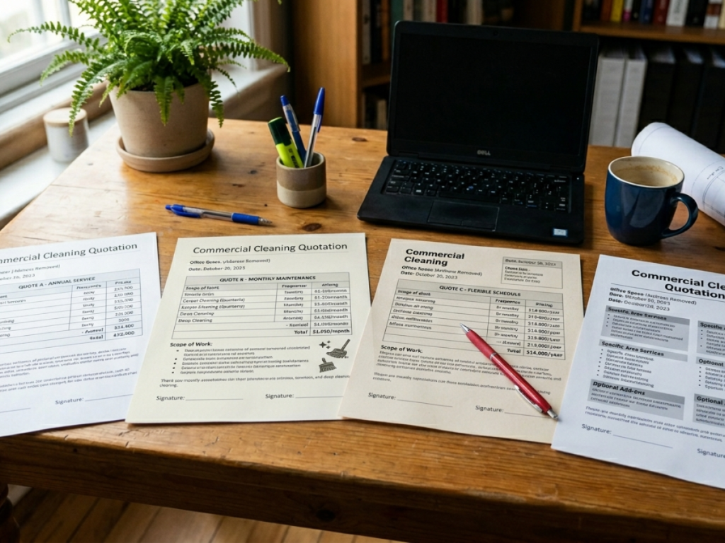 Paper showing variations in commercial cleaning costs in Australia