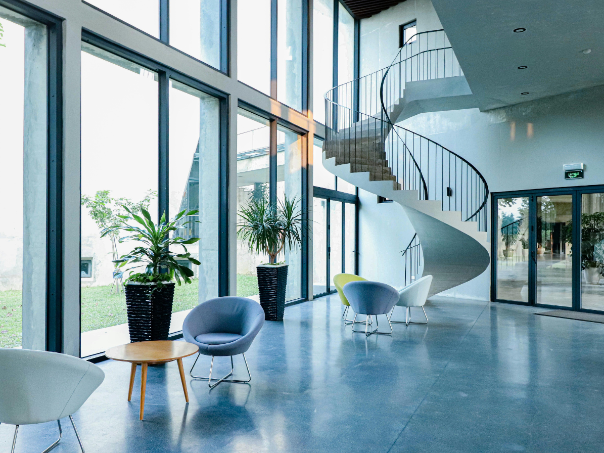 A clean commercial lobby