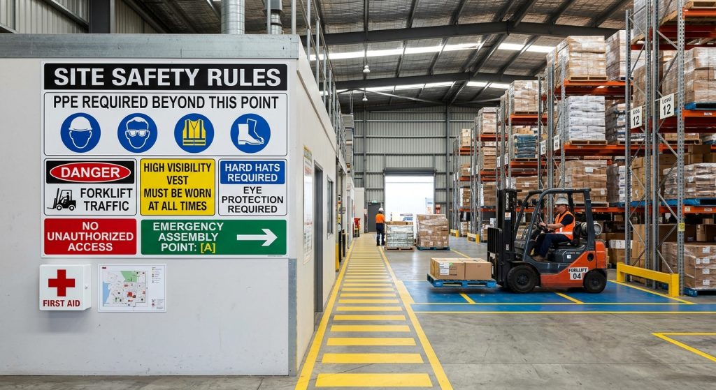 Clear Site Safety rules signs