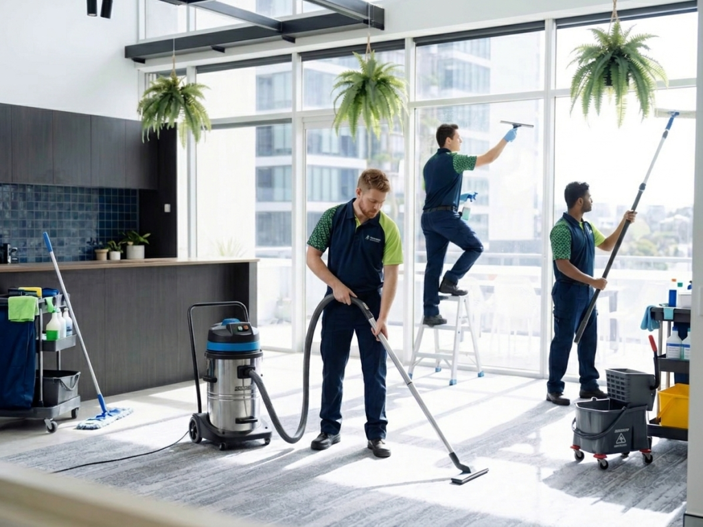 Deep cleaning a commercial office