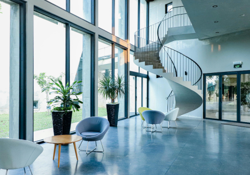 A clean commercial lobby